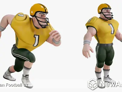 American Football Touchdown Character  02 Low-poly 3D model