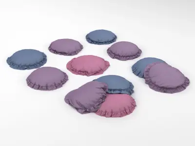 Round Cushion Pillows 3D model