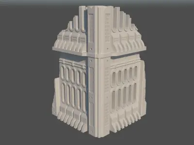 Sci-fi Factory Ruins Sample model Free 3D print model