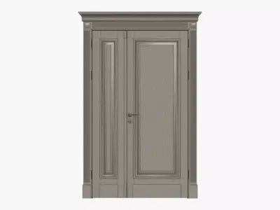 Classic door double 07 3D model