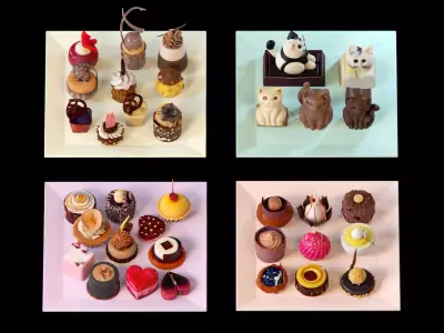 Gourmet Mini Desserts Candy Collection 35 assets Low-poly 3D model