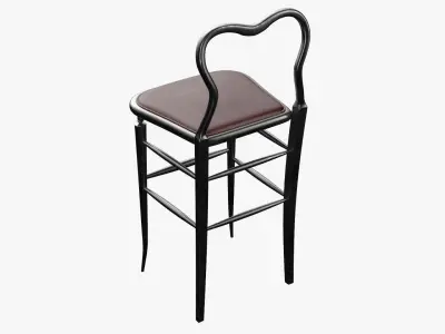 High Chair Clerks Chair No 9 Black Metal Version 3D model