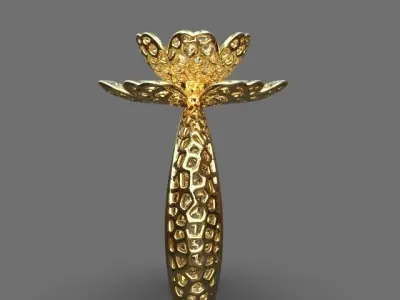Light floral ring 3D print model