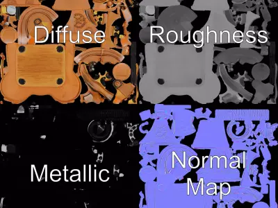 Vintage Copper Phone model pack Low-poly 3D model