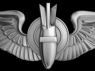 USAAF Bombardier Wings Badge 3D model