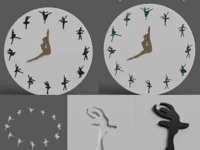 ballet clock for 3D print - CNC 3D print model