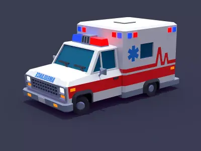 Ambulance Low-poly 3D model