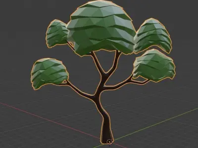 Low Poly Tree 3D model in polygons Free low-poly 3D model