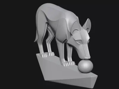 Dog art sculpture 3D print model