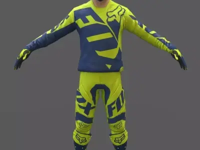 Motocross Racing Suit Low-poly 3D model