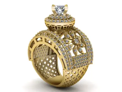 Luxury Wedding Diamond Ring 3d Printable Model 3D print model get