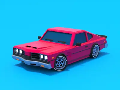 Muscle Car Low-poly 3D model