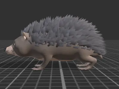 Cartoon Hedgehog Low-poly 3D model