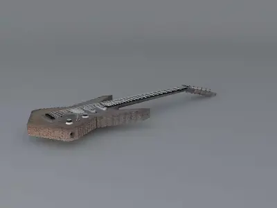 Rusty saw blade guitar Free 3D model