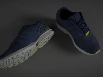 Sneakers pair of running shoes Low-poly 3D model