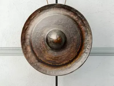 19th Century Laos Bronze Gong 5 3D model