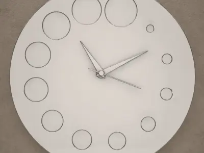 Metal Circular Wall Clock 08 3D model