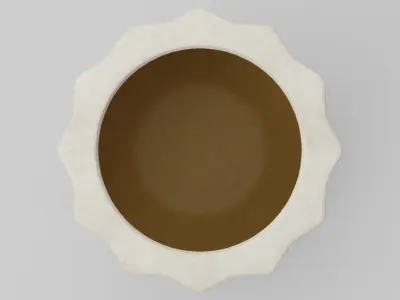 Modern Rustic Fluted Outdoor Planters 3D model