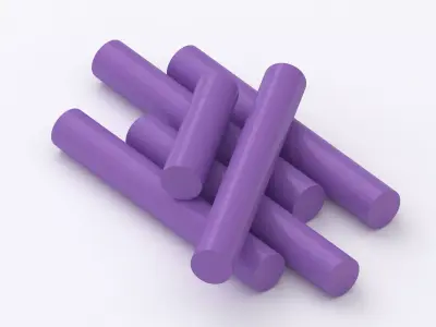 purple Chalk Sticks 3D model