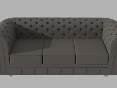 Fabric Sofa Wood Sofa Fabric Couch Reclaimed Wood Sofa 3D Model 3D model