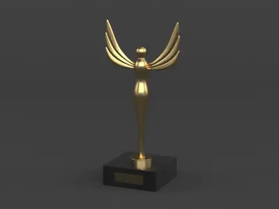 Gold Trophy Cups 3D model 20