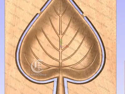 3D STL Files for CNC and 3D Printer - Leaf Shaped Tray 3D model