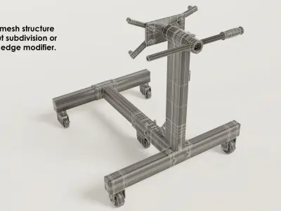 3D model of an engine stand with PBR textures 3D model