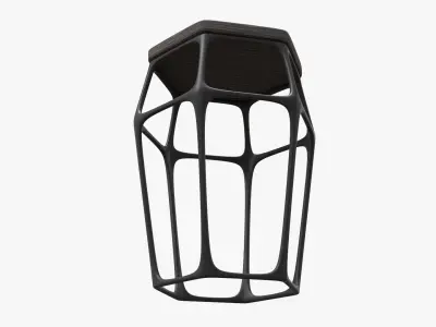 Hexagonal bar chair 02 3D model