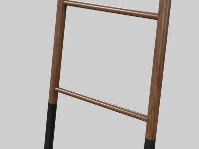 Mycroft Ladder Hanger -wood black painted Low-poly 3D model