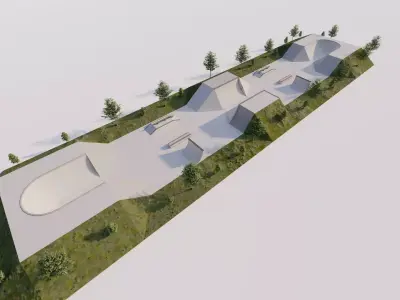 Skatepark-Skate Park PACK 3D model