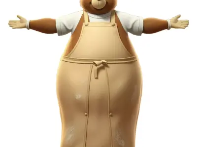 Cozy Baker Bear model pack Low-poly 3D model