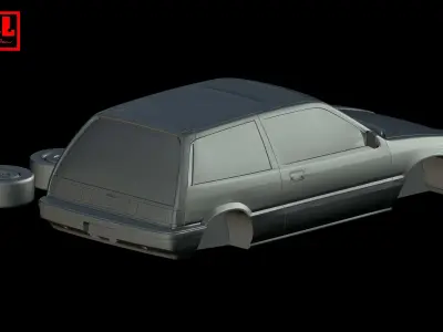 Honda Civic 3rd Gen Si EA-T 1984-1987 3D print model