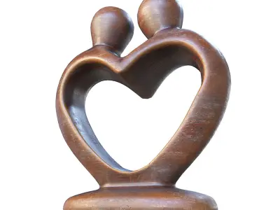 Figurine of people in love Low-poly 3D model