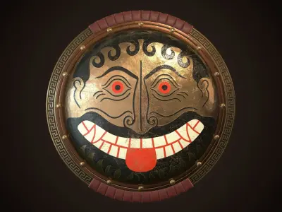 Hoplite Shield Face Low-poly 3D model