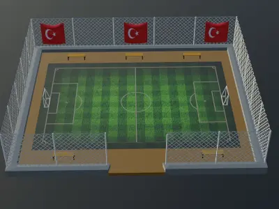 Soccer Stadium - Turkey Low-poly 3D model