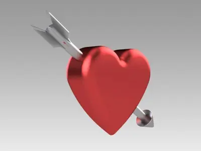 Heart with arrow 3D model