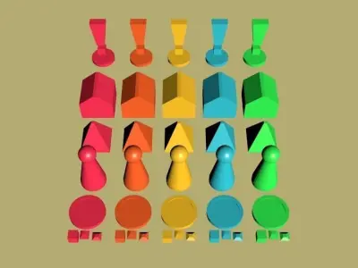 Board games 3D starter pack Free low-poly 3D model