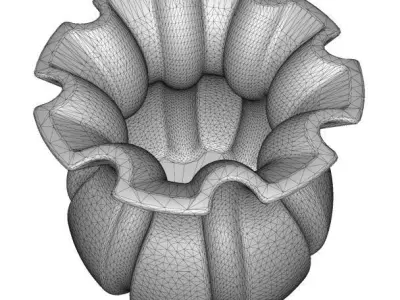 Spectacular Flower Vase Low-poly 3D model