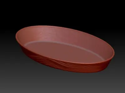 Oval shape plate with hammer texture Free 3D model
