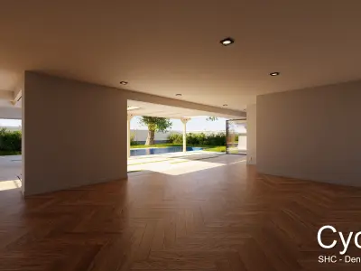 Modern villa 2021 Blender Eevee and Cycles 1 without furniture Low-poly 3D model