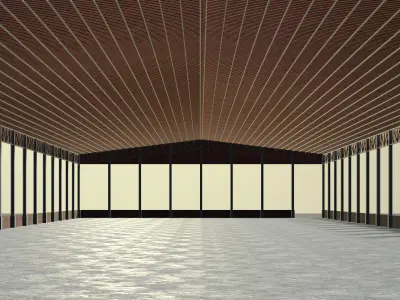 Warehouse with clear space 3D model