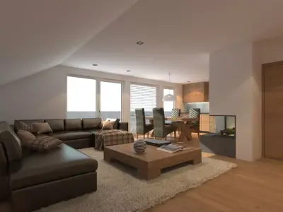 Open Plan Apartment Lounge 3D model