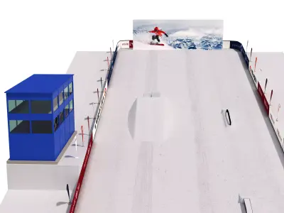 ski resort Low-poly 3D model