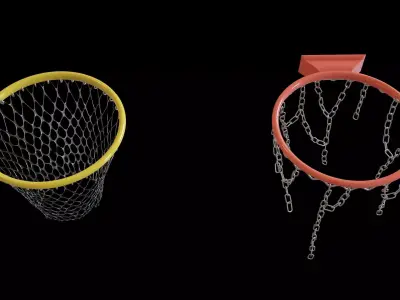 Basketball hoop net chain and cloth animation 10 assets Low-poly 3D model