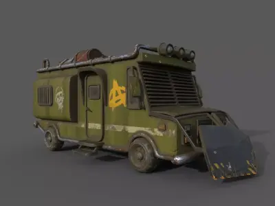 Game Ready Van Low-poly 3D model