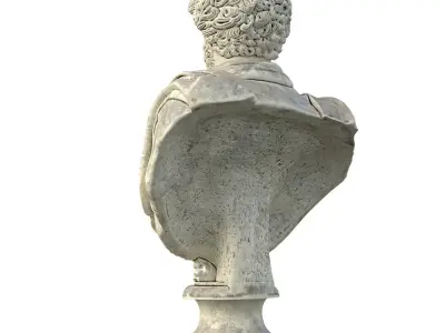 Old Stone Bust of Septimius Severus Emperor 3D model