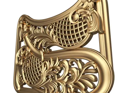 Carved Decor Furniture 05 Low-poly 3D model