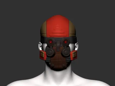 helmet high poly sculpt 3d printable ver 7 3D model 3D model 15