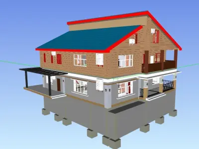 3-storey cottage 3D model