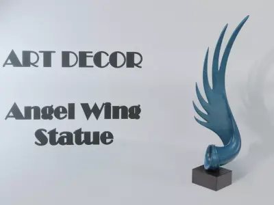 Art Decor - Angel Wing Statue Low-poly 3D model